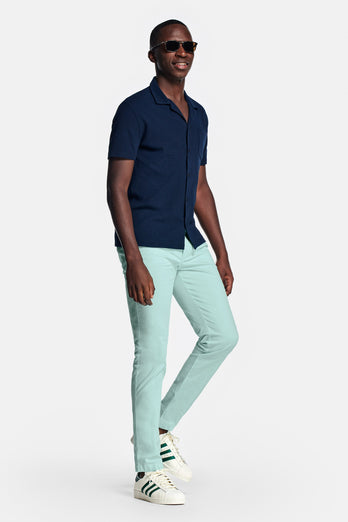 Mints * Die Longs mint green stretch cotton men's trousers | MR MARVIS