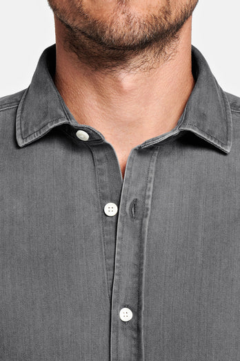 Miles * Die Denim Shirts mid grey men's denim shirt | MR MARVIS