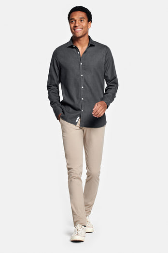 James * Die Denim Shirts dark grey men's denim shirt | MR MARVIS