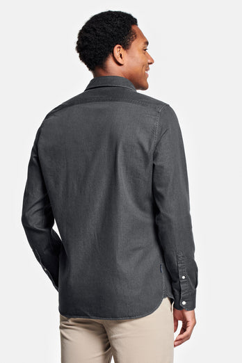 James * Die Denim Shirts dark grey men's denim shirt | MR MARVIS