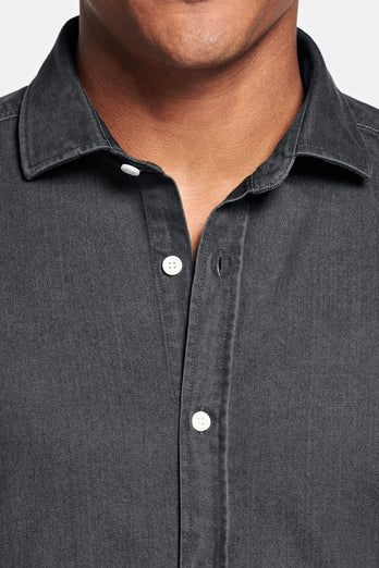 James * Die Denim Shirts dark grey men's denim shirt | MR MARVIS