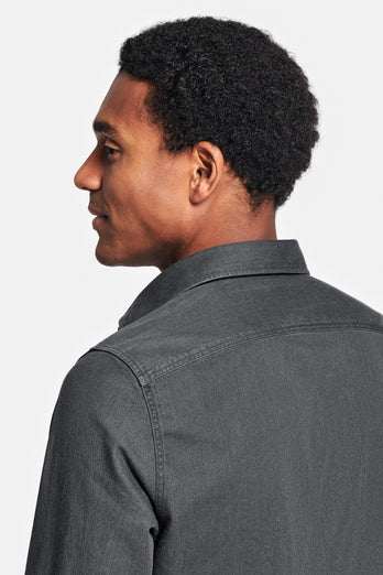 James * Die Denim Shirts dark grey men's denim shirt | MR MARVIS