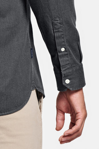 James * Die Denim Shirts dark grey men's denim shirt | MR MARVIS