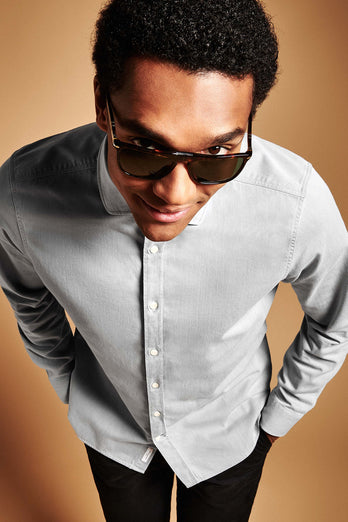 Louis * Die Denim Shirts light grey men's denim shirt | MR MARVIS