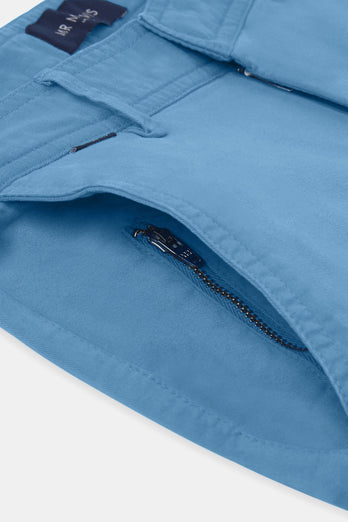 Boulevards * Die Longs mid blue stretch cotton men's trousers | MR MARVIS
