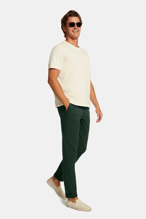 dark green stretch cotton men's trousers | MR MARVIS