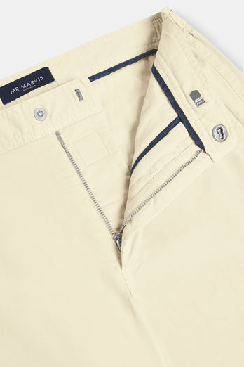 Limoncellos * Die Longs light yellow stretch cotton men's trousers | MR MARVIS