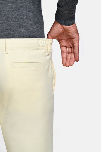 Limoncellos * Die Longs light yellow stretch cotton men's trousers | MR MARVIS