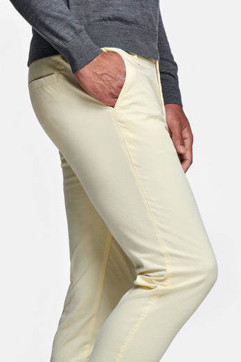 Limoncellos * Die Longs light yellow stretch cotton men's trousers | MR MARVIS