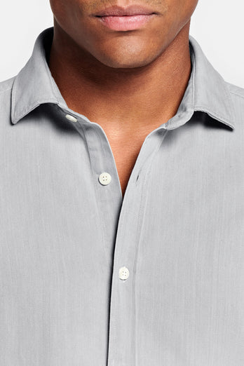 light grey men's denim shirt | MR MARVIS