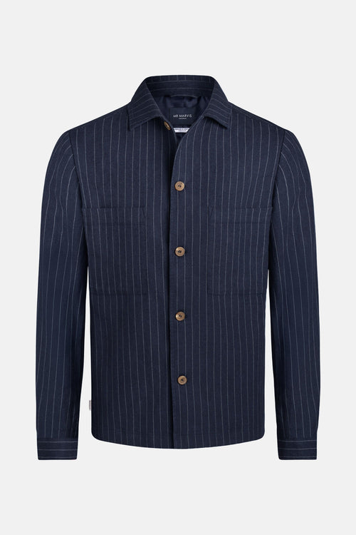 Cosmics Pinstripe * Die Linen Shacket