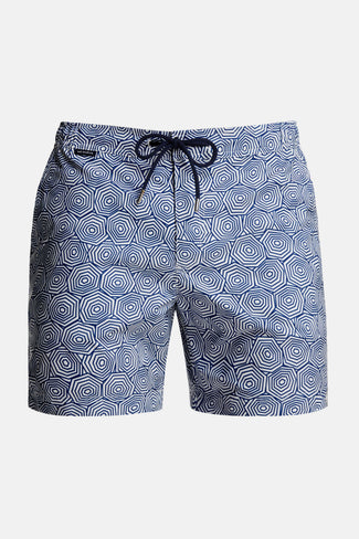 White Parasols * Die bedruckten Badeshorts