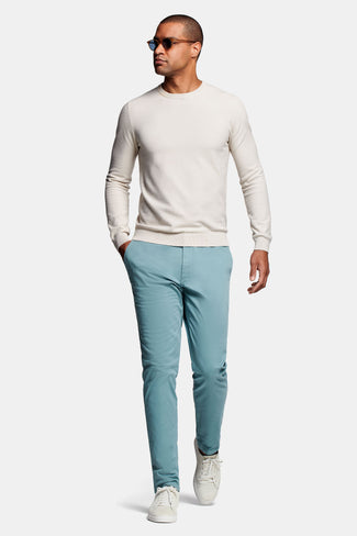 blue green stretch cotton men's trousers | MR MARVIS