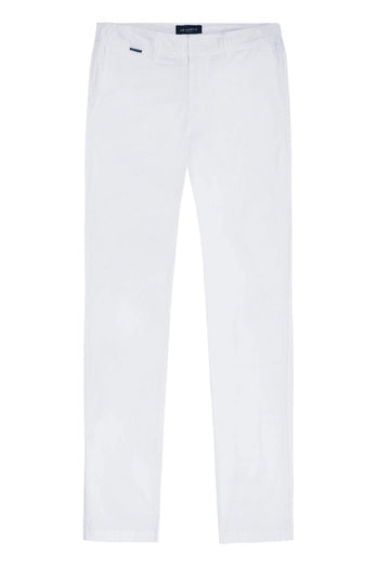 all white stretch cotton men's trousers | MR MARVIS